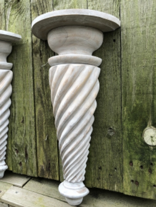 Fine, mantel console, large round set of snak's wall consoles hand carved from colonial wood, very fine!