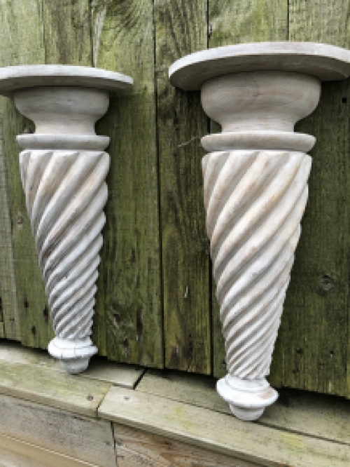 Fine, mantel console, large round set of snak's wall consoles hand carved from colonial wood, very fine!