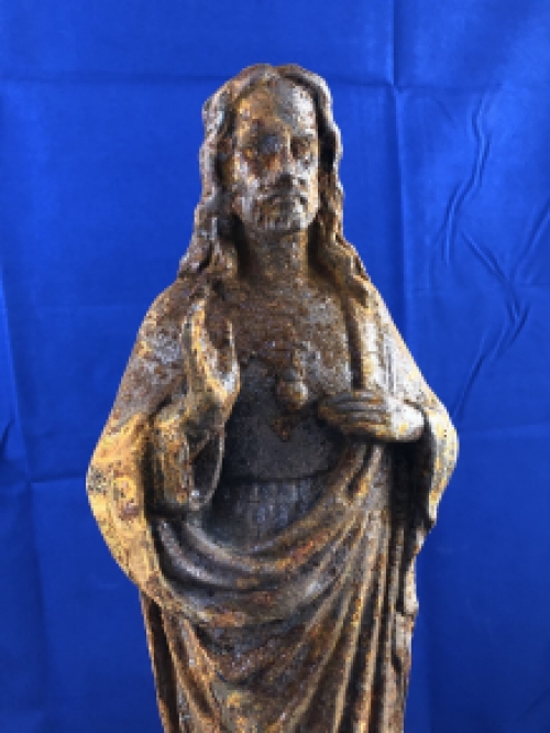 Jesus sacred heart statue, cast iron garden statue, beautifully designed heavy statue