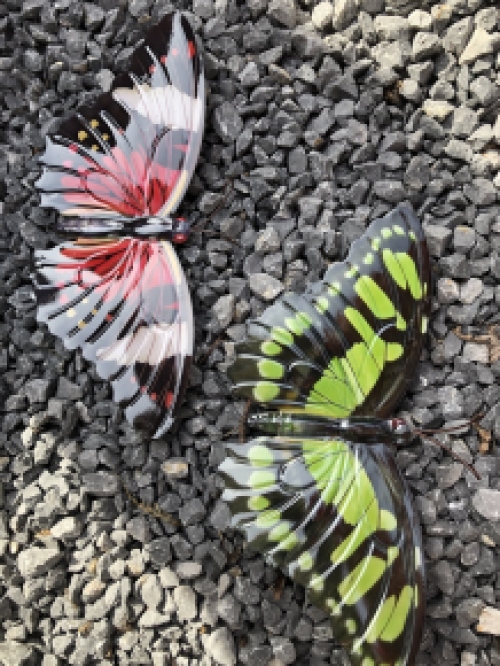 Beautiful set of wall butterflies, beautiful in color and made of metal.