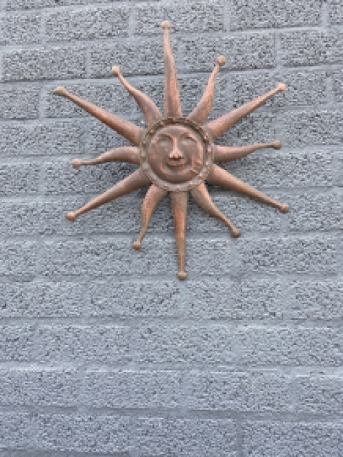 Wandschmuck Sonne Kupfer, Metall