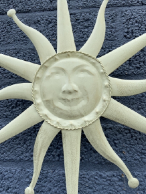 Wall ornament old-white sun, metal.