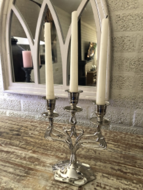 Candlestick, table lamps, nickel, 3 arms