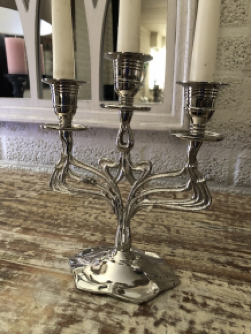 Candlestick, table lamps, nickel, 3 arms