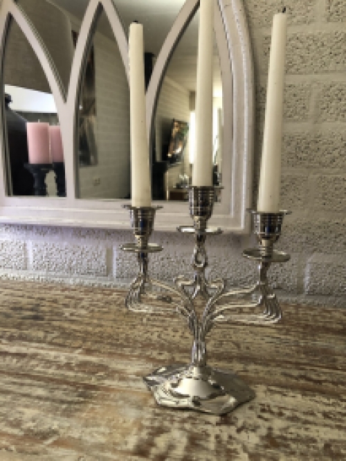 Candlestick, table lamps, nickel, 3 arms