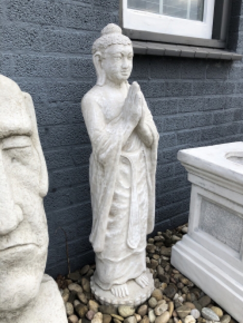 Buddha stehend große Stein weiß waschen Skulptur