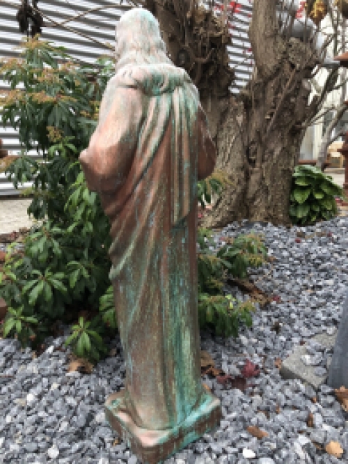 Jesus sacred heart statue, full stone, color copper look, beautiful appearance!!