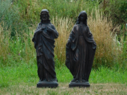 Jezus & Maria - polystone - set van 2 beelden