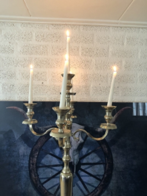 Large Floor Candelabra - 120 cm – Aluminum – Raw Gold