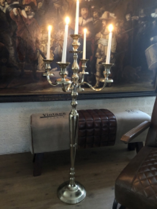 Large Floor Candelabra - 120 cm – Aluminum – Raw Gold