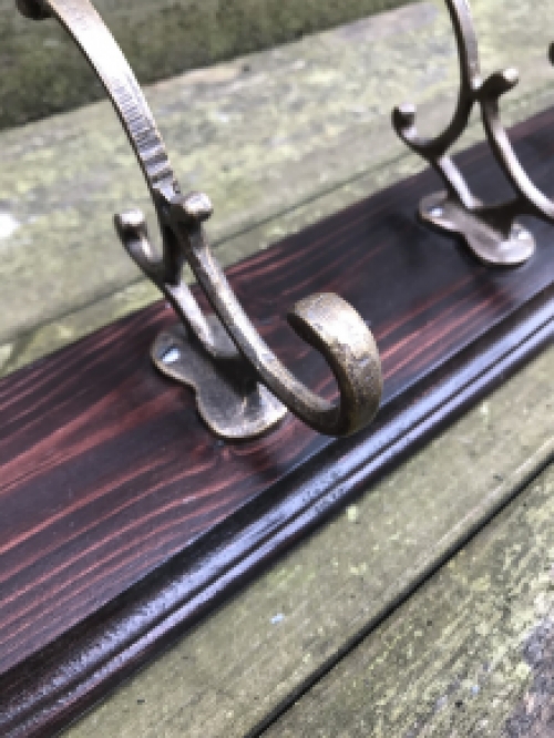 Coat rack, wooden cupboard, coat racks in antique brass