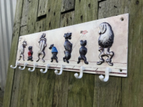 Kapstok met 6 haken, met plassende honden, komische en decoratieve kapstok
