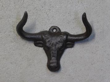 Coat stand Cow - two hooks - cast iron - dark brown