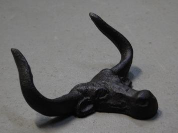 Coat stand Cow - two hooks - cast iron - dark brown