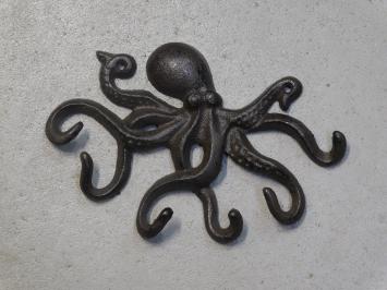 Kleiderständer Octopus - 6 Haken - Gusseisen - dunkelbraun
