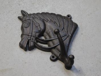 Coat rack Horse - double hook - cast iron - dark brown