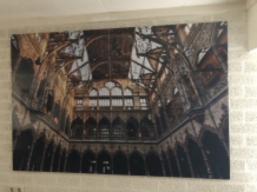 Wonderful piece of art on aluminium, big, the trade fair in Antwerp, fascinating!