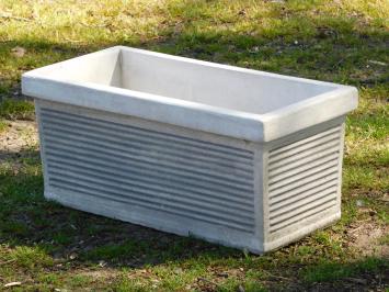 Klassischer Blumenkasten mit Linienrelief – 73 cm – Stein