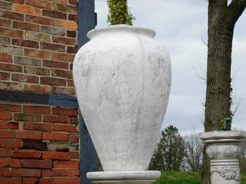 Classic Garden Vase on Round Pedestal - 120 cm - Stone