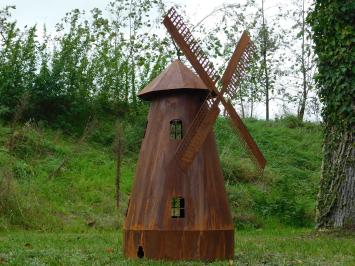 Klassische Windmühle XL – 110 cm – Metall – Rostoptik