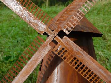 Klassische Windmühle XL – 110 cm – Metall – Rostoptik