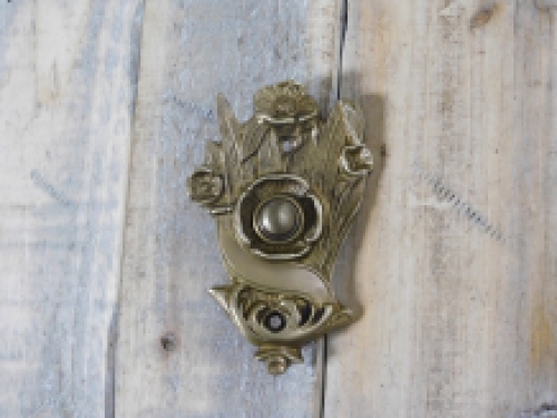 Bell Art Nouveau push button - made of antique brass, door bell