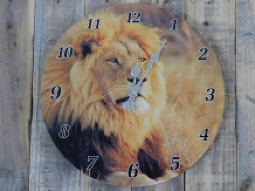 Clock ''Lion'' - made of wood