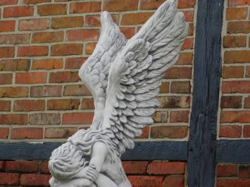 Knielende Engel op Sokkel - 170 cm - Volledig Steen