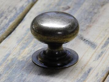 Knop met Vaste Rozet - 38 mm - Antiek Messing - Massief