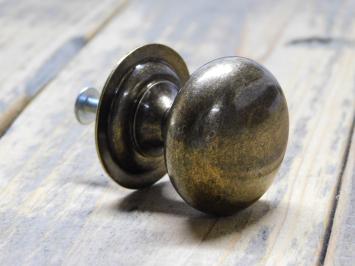 Knop met Vaste Rozet - 38 mm - Antiek Messing - Massief