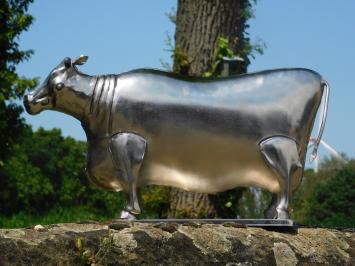 Statue Cow - metal - chrome colour, last one!!