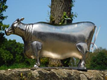Statue Cow - metal - chrome colour, last one!!