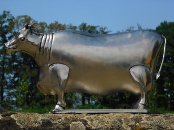 Statue Cow - metal - chrome colour