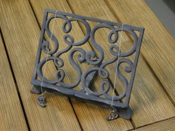 Ornate (cooking) book stand - cast iron - grey-brown