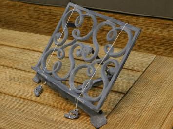 Ornate (cooking) book stand - cast iron - grey-brown