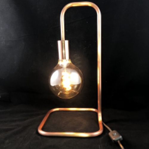 Uniek ontwerp, koperen single frame lamp, mooi strak handmade design.