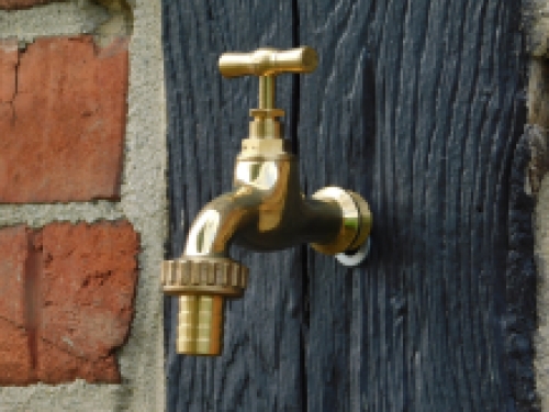 Water tap 1/2 - polished brass - with hose connector