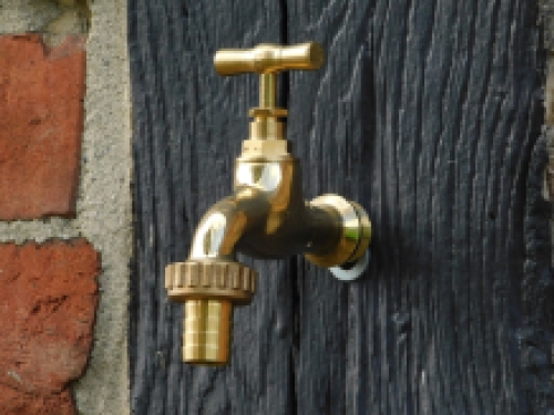 Water tap 1/2 - polished brass - with hose connector
