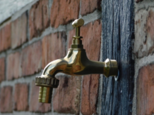 Water tap 1/2 - polished brass - with hose connector