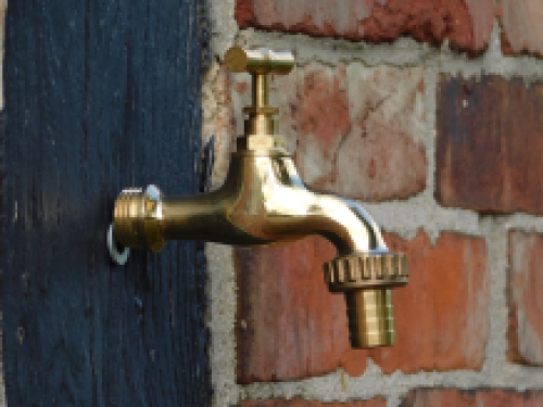 Water tap 1/2 - polished brass - with hose connector