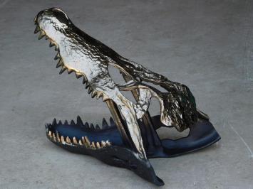 Sculpture crocodile head - Aluminium - Abstract