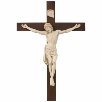 Antikes Kruzifix INRI mit Jesus – monumentales Wandbild – 300 cm
