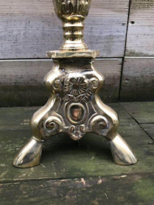 Candlestick / candle holder, high-gloss brass, ON CLEARANCE!