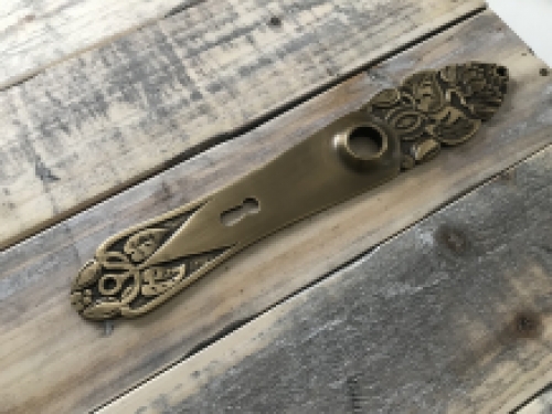 1 long plate - door shield - in patinated brass, for internal doors, BB 72