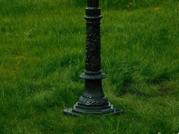 Garden lamp, cast iron lamp post with shade, green, classic