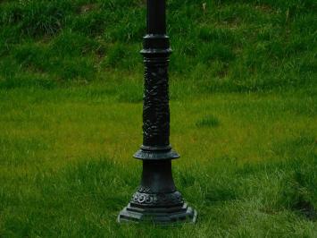 Tuinlamp, gietijzeren lantaarnpaal met kap, groen, klassiek