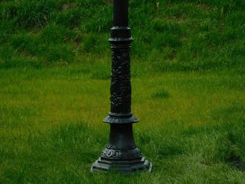 Garden lamp, cast iron lamp post with shade, green, classic