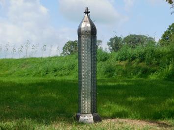 Große Metalllaterne mit Glas | Stehend oder hängend | Besonderes Erscheinungsbild | 110 cm hoch