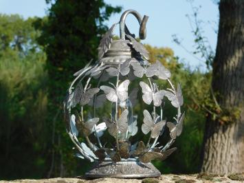 Lantern with Butterflies - Metal - Round - Lighting included