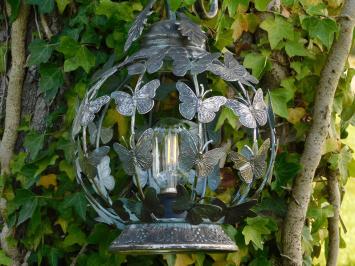 Lantern with Butterflies - Metal - Round - Lighting included